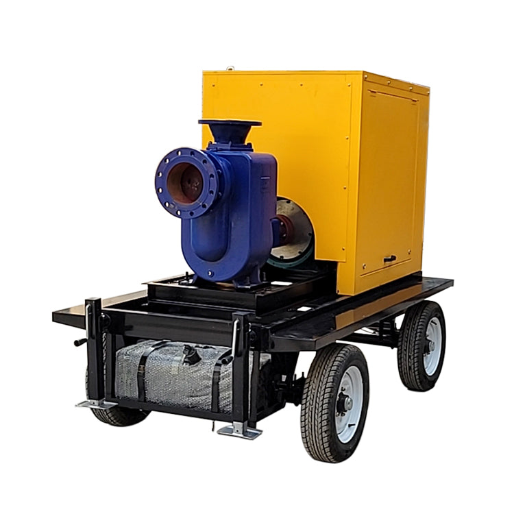 Diesel engine driven mobile trailer emergency self-priming sewage pump