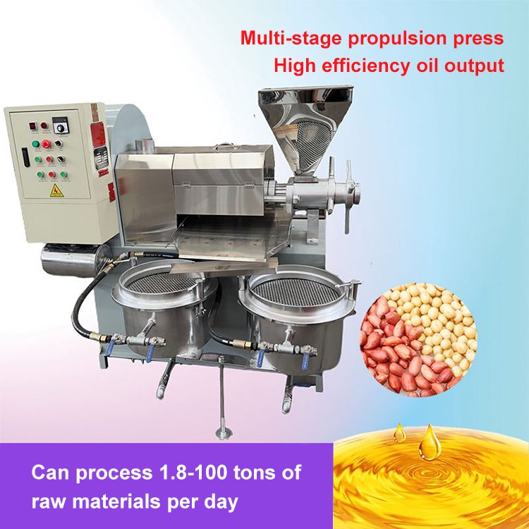 Full Automatic Oil Press Full Set Of Oil Pressing Production Line 80~350Kg/H High Efficiency Mini Soybean Oil Mill