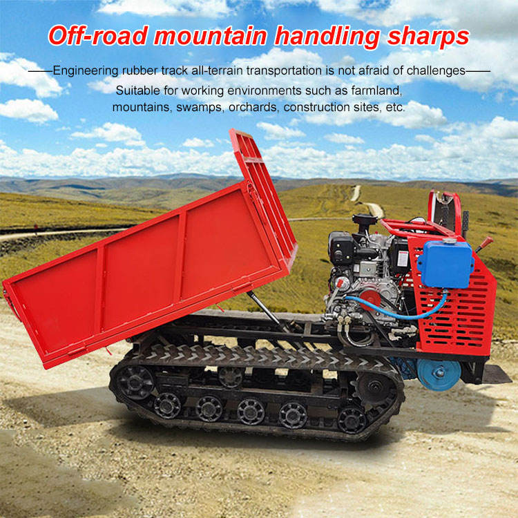 ﻿Electric 3-5 tonne small tracked dump truck tracked rubber tracked transporter