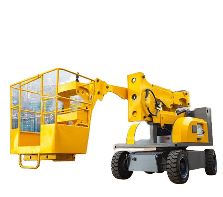 Articulating electric boom lift for building construction