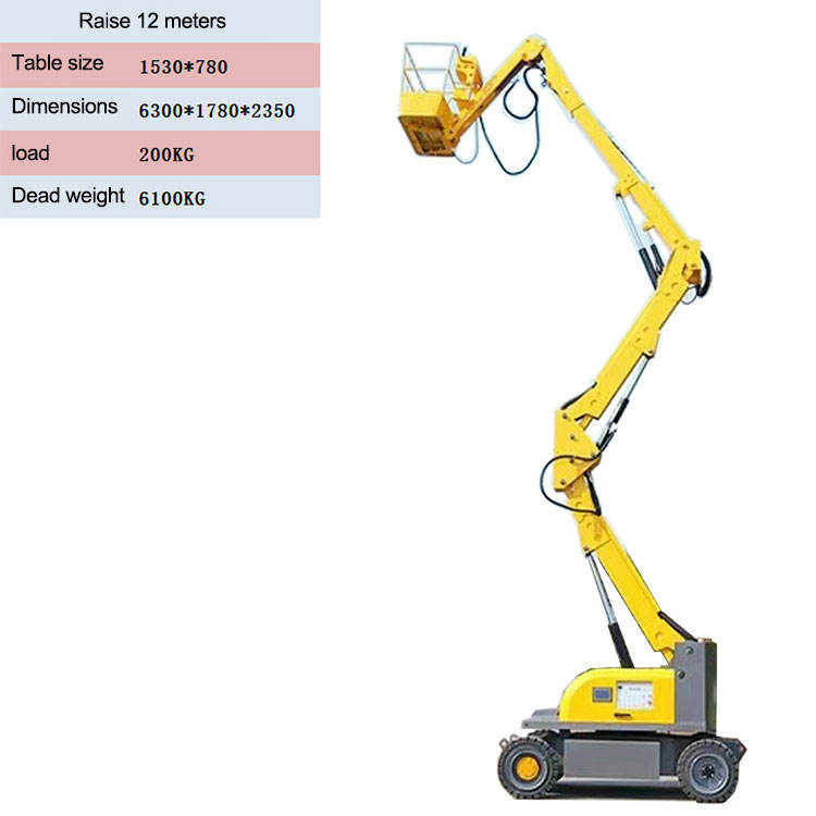 Articulating electric boom lift for building construction