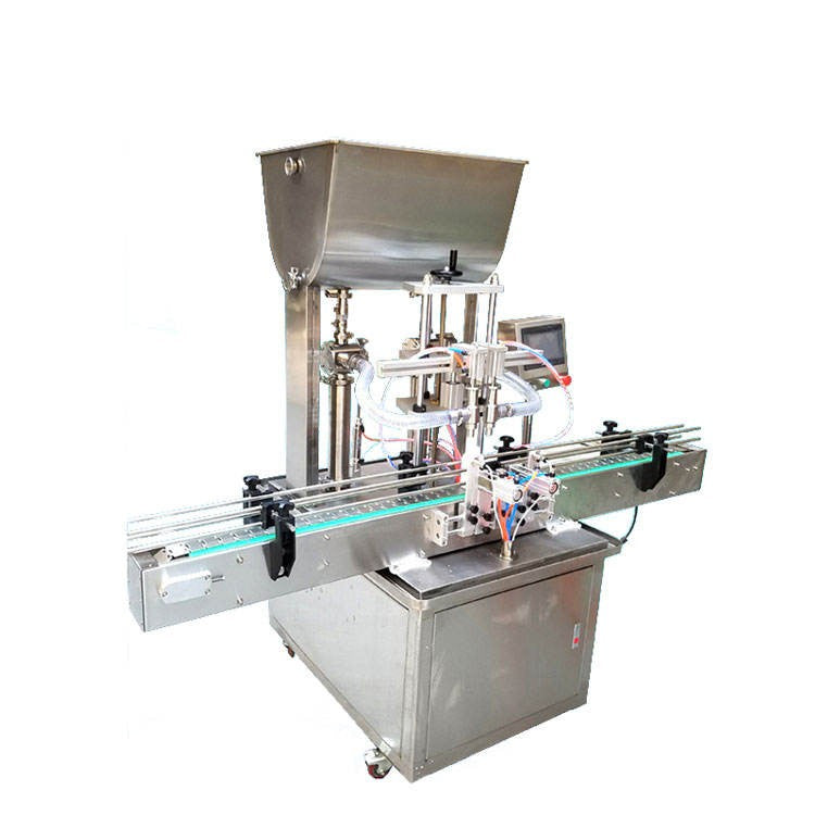 Double Heads Small Scale Glass Bottle Vial Beverage Juice Perfume Essential Oil Liquid Filling Machine With Conveyor