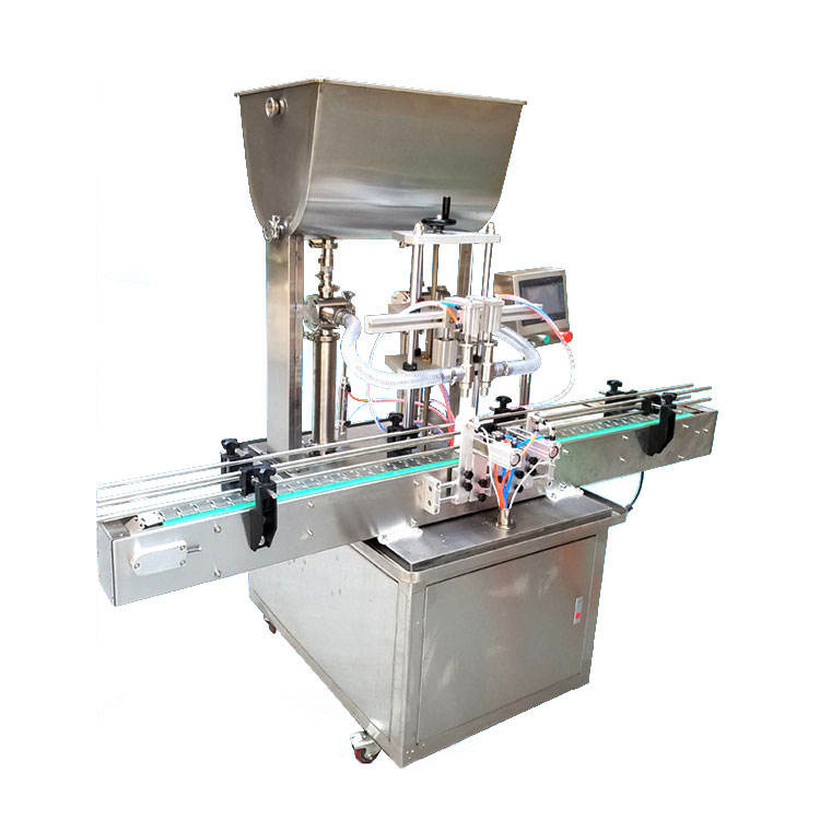 Double Heads Small Scale Glass Bottle Vial Beverage Juice Perfume Essential Oil Liquid Filling Machine With Conveyor