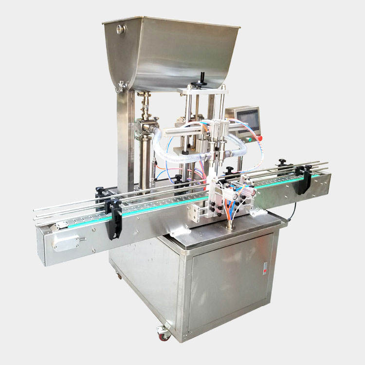 Double Heads Small Scale Glass Bottle Vial Beverage Juice Perfume Essential Oil Liquid Filling Machine With Conveyor